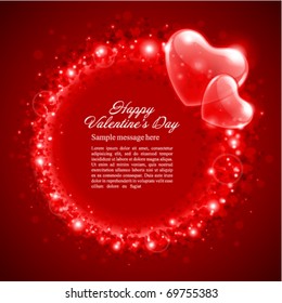 Valentine's day vector background with two hearts