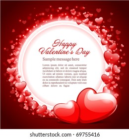 Valentine's day vector background with two hearts