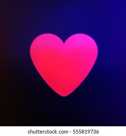 Valentine's Day vector background.Pink glow heart icon.