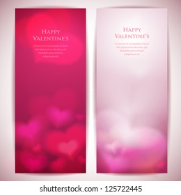 Valentine's day vector backgrounds with abstract hearts.