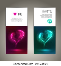 Valentine's day vector backgrounds with abstract hearts. Flyer