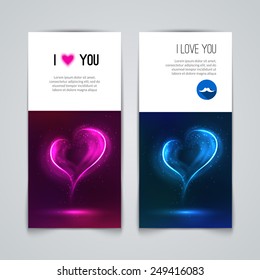 Valentine's day vector backgrounds with abstract hearts. Flyer