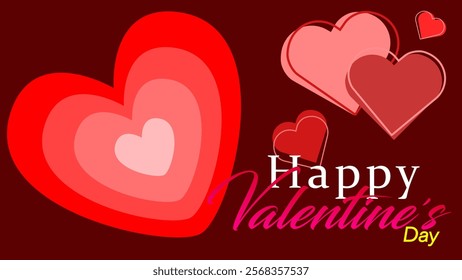 Valentines day vector banner template and discount special offers. Colourful geometric background in red and pink with geometric hearts for February holiday shop promotion.