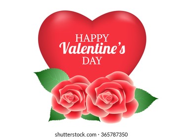 Valentines day vector Beautiful colorful rose card  background.