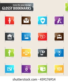 Valentines Day vector bookmark icons for your design