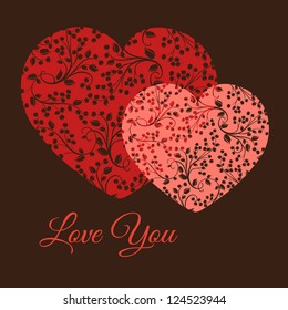 Valentine's day vector card with hearts from berries