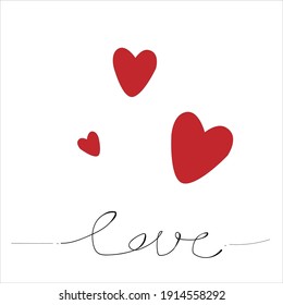 Tarjeta vectora de San Valentín aislada en fondo blanco. Ilustración de esbozo del vector.
