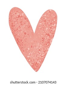 Valentine's Day Vector Card. Simple Red Heart on a White Background. Romantic Illustration Ideal for Card, Poster, Wall Art. Infantile Style Love Symbol. No Text. 