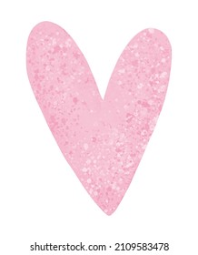 Valentine's Day Vector Card. Simple Pastel Pink Heart on a White Background. Romantic Illustration Ideal for Card, Poster, Wall Art. Infantile Style Love Symbol. No Text. 