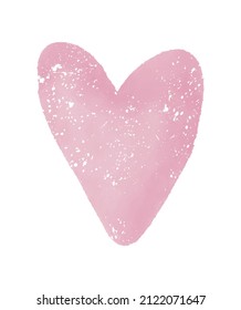 Valentine's Day Vector Card with Simple Light Pink Heart Isolated on a White Background. Romantic Illustration Ideal for Card, Wall Art. Infantile Style Love Symbol. No Text.