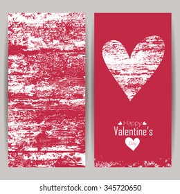 Valentine's Day vector card templates with grunge paper texture for Save The Date, invitations. 