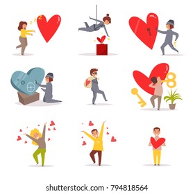Valentine's Day. Vector. Cartoon. Isolated art on white background. Flat