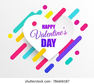 Valentines day vector colorful illustration with abstract design pattern. 