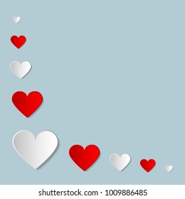 Valentines day vector creative background with paper hearts. Abstract greeting card,poster,cover,template.