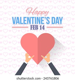 Valentine's Day Vector Design. Announcement and Celebration Message Poster, Flyer 