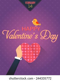 Valentine's Day Vector Design. Announcement and Celebration Message Poster, Flyer 