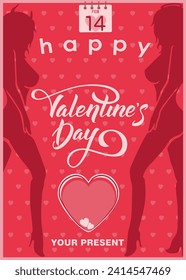 Valentine's Day vector design for greeting cards, flyers, posters. Vector illustration 04