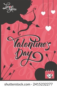 Valentine's Day vector design for greeting cards, flyers, posters. Vector illustration 05