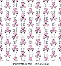 Valentine's day vector design. Hearts pattern. Modern romantic elements. Pattern can be used for wallpaper, cover fills, web page background, surface textures. Vector linen texture.