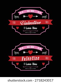 Conjunto de diseño de Vector de San Valentín con corazones románticos y Elementos florales para tarjetas.