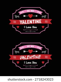 Valentine's Day vector design set with romantic hearts and floral elements for cards.