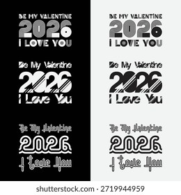 Valentine's Day vector design set and typography for holiday projects.