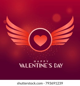 valentine's day vector design with wings and heart