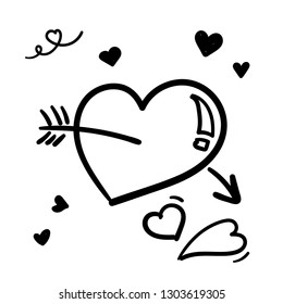 Valentines day vector doodle elements collection
