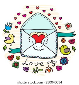 Valentine's Day Vector Envelope