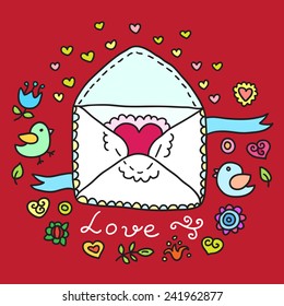Valentine's Day Vector Envelope