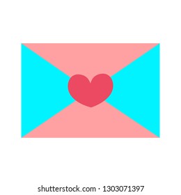 Valentine's Day Vector Envelope, love letter.