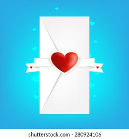 Valentine's Day Vector Envelope on romantic background