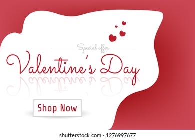 Valentine's Day vector eps10.Promotional card brochure card with paper cut and elegant style
