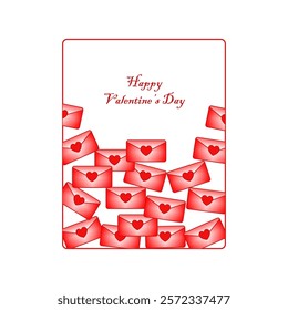 A Valentine's Day vector featuring red love letters with heart seals.