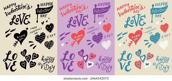 Valentine's Day Vector File. Happy Valentine's Day Artwork lettering slogan. Custom artwork good for print, greeting cards, flyer, tshirt design, postcard, poster social media, etc. Vector Art.