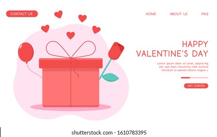 Valentine's Day vector flat illustration. 