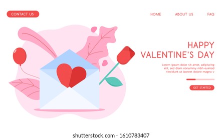 Valentine's Day vector flat illustration. 