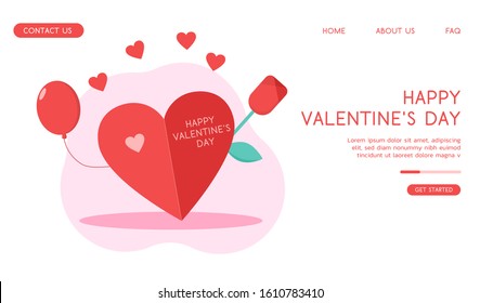 Valentine's Day vector flat illustration. 