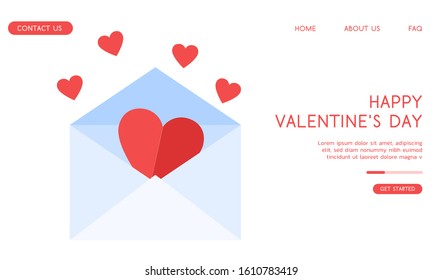 Valentine's Day vector flat illustration. 