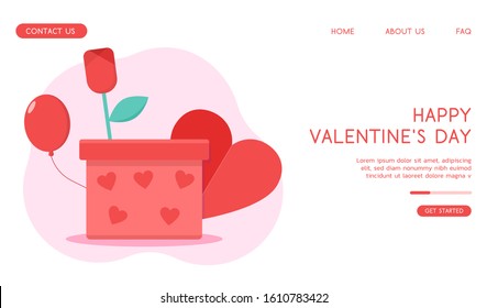 Valentine's Day vector flat illustration. 