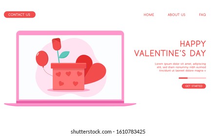 Valentine's Day vector flat illustration. 