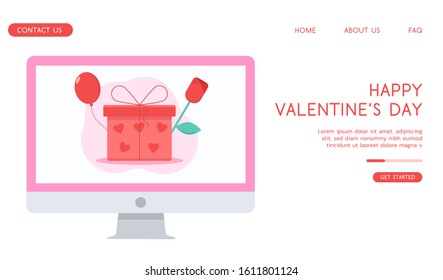 Valentine's Day vector flat illustration. 