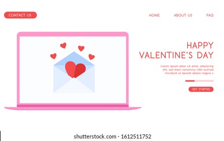 Valentine's Day vector flat illustration. 