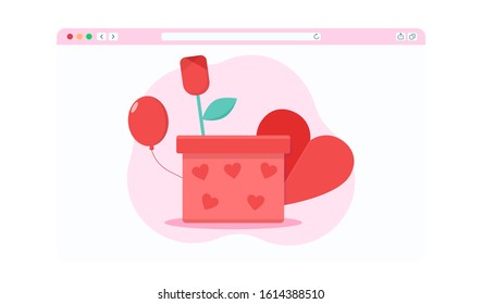Valentine's Day vector flat illustration. 