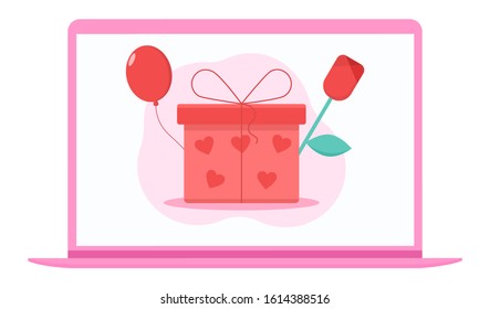Valentine's Day vector flat illustration. 