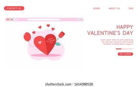 Valentine's Day vector flat illustration. 
