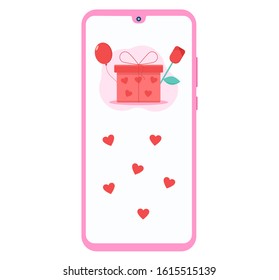 Valentine's Day vector flat illustration. 