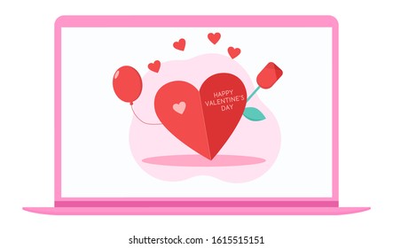 Valentine's Day vector flat illustration. 