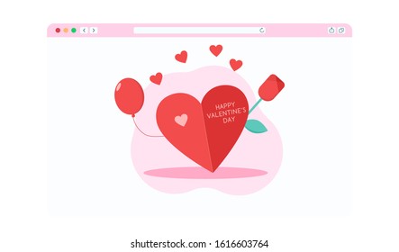 Valentine's Day vector flat illustration. 
