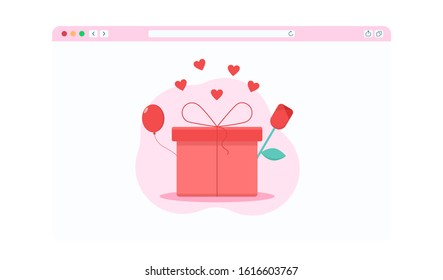 Valentine's Day vector flat illustration. 